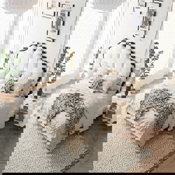 Tracy Cream King Size / Super King Size Bed, Cream-Weilai Concept-Weilai Concept