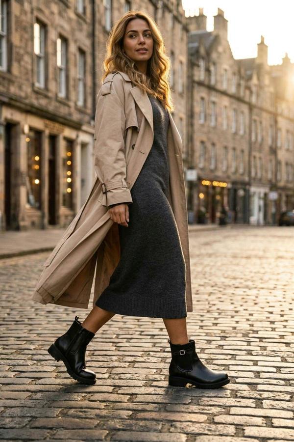 Ines Chunky Sole Buckle Chelsea Boots - Black