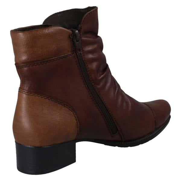 Rieker Ladies Rieker Zip Up Block Heel Ankle Boots 78659