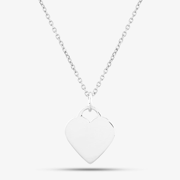 T. H. Baker Engravables- Silver Plain Heart Pendant P-29027