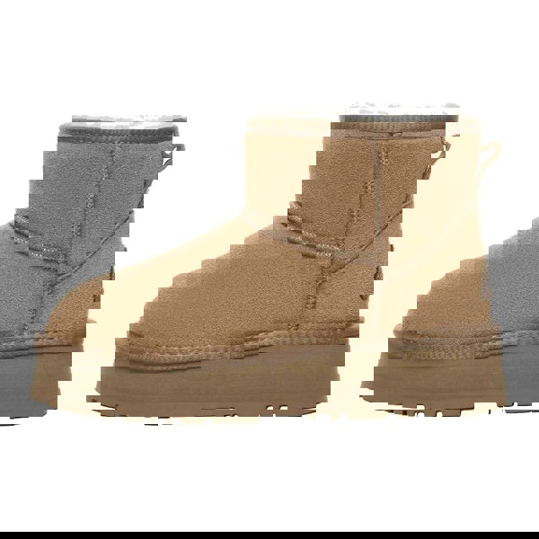 EverAu Women's Dusky Classic Cow Suede Mini Boots - Chestnut