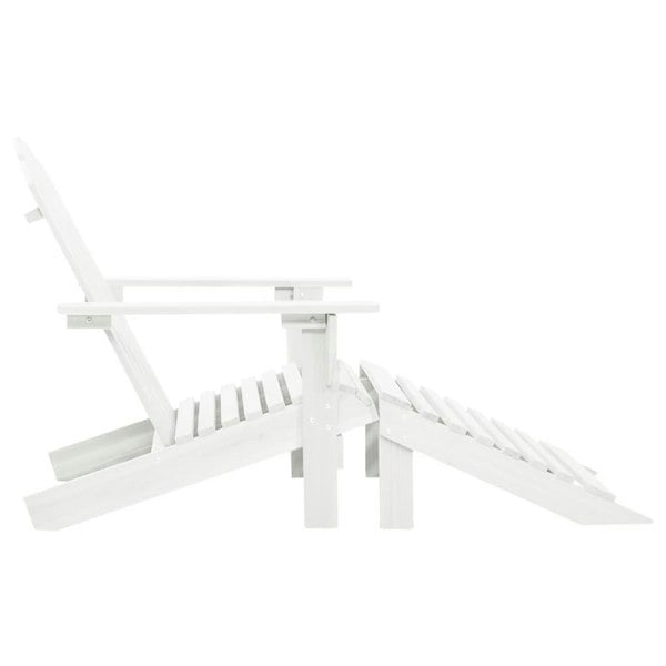 Berkfield Garden Chair with Ottoman Wood White