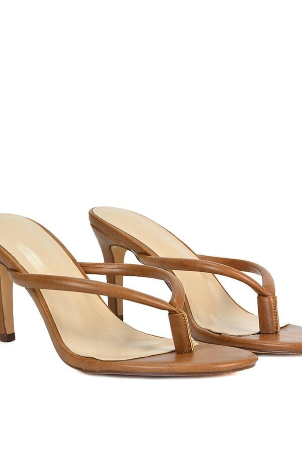 XY LONDON Stiletto High Heel Mules With Thong Strap