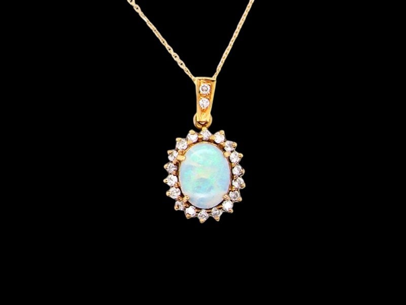 opal and diamond pendant