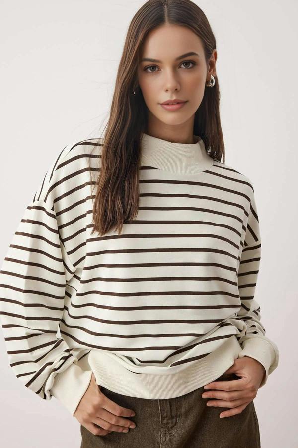 WOVCOR Striped Knit Sweatshirt