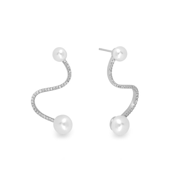 Gold Trip Pearl Wave Earrings