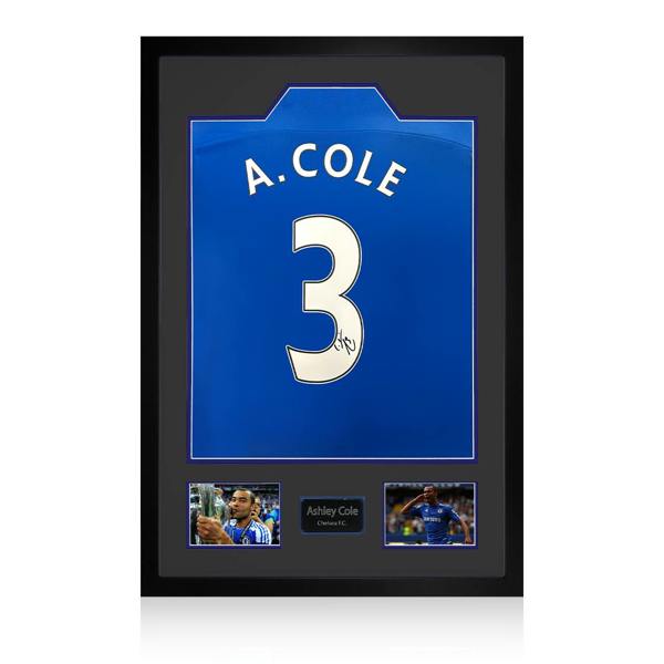 Ashley Cole Signed Chelsea Shirt Premium Frame