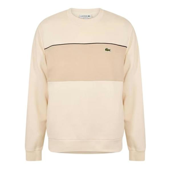 Lacoste Mens Colour Block Sweatshirt - Beige - 