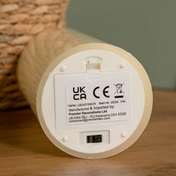 Samuel Alexander 7.5cm x 15cm Cream Wax Melted Pool Effect Candle with Timer Function and Warm White LED