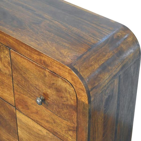 Artisan Furniture Solid Wood Darcy 3 over 3 Drawer Chest in Chestnut Finish