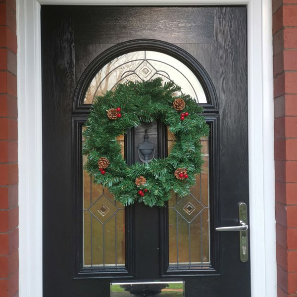 Samuel Alexander 50cm Premier Christmas Wreath With Festive Berry and Cones