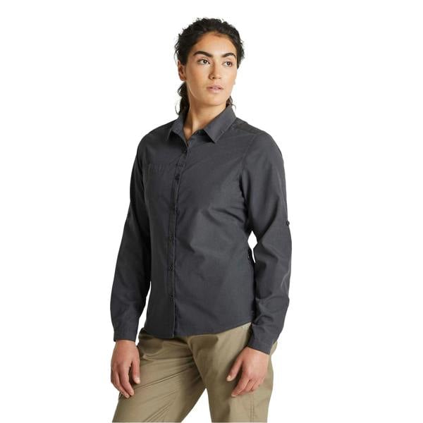 Craghoppers Womens/Ladies Kiwi Long-Sleeved Shirt - Carbon Grey - 