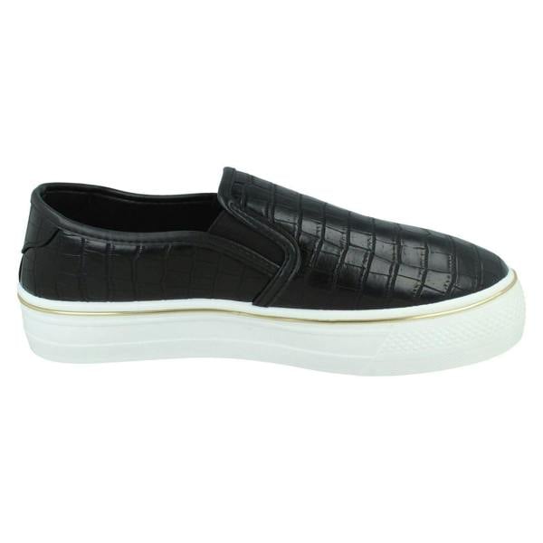 Spot On Ladies Spot On Casual Black Platform Shoes F80533