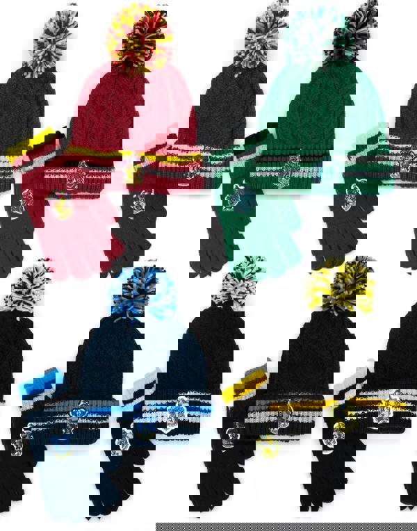 Harry Potter Unisex Yellow Beanie and Gloves Set (One Size)