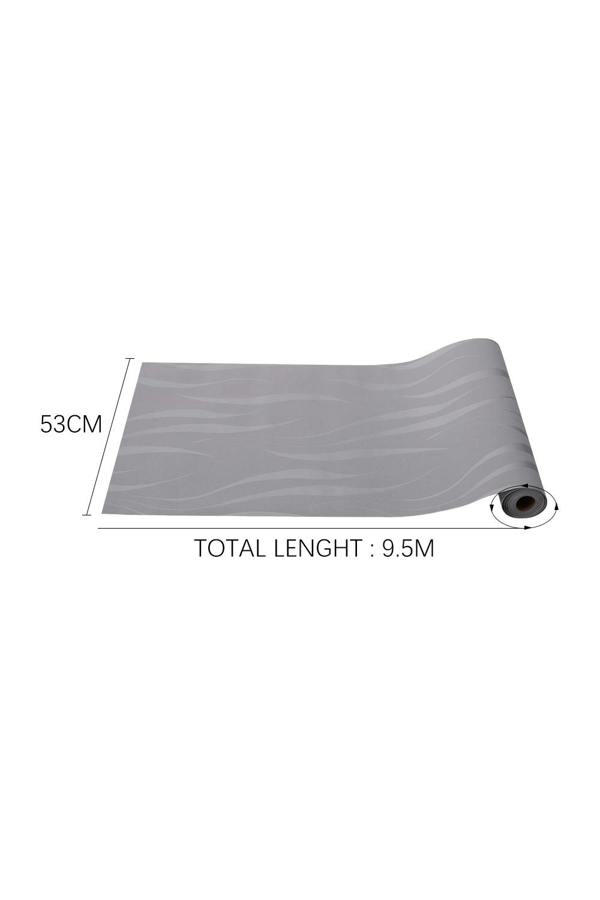 Living and Home Silver Grey 3D Curved Strip Prepasted Wallpaper