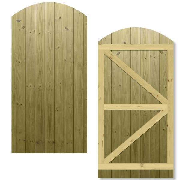 [rackhams variation] gate tongue & groove fully framed arch top [h.1800 x w.options] 9