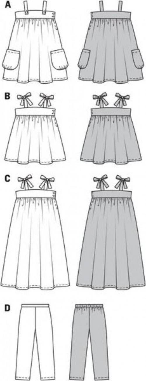 Burda Sewing Pattern 9437 Dresses, Trousers and Tops For Kids and Babies, Ages: 18 Month-6 Years - Easy