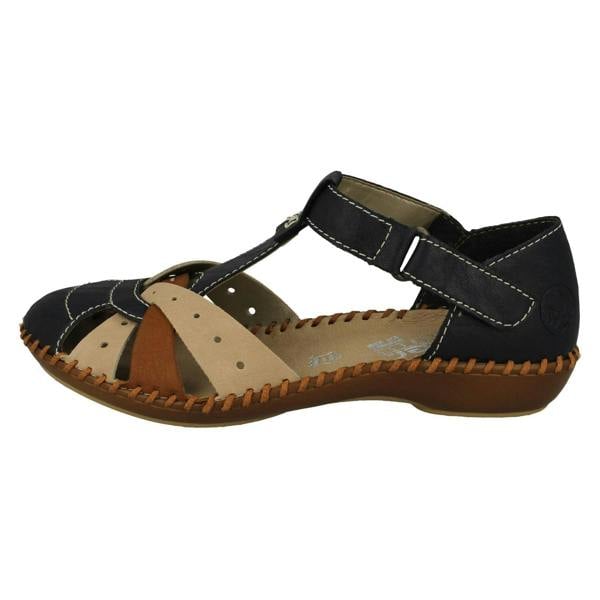 Rieker Ladies Rieker T-Bar Cut Out Detailed Antistress Shoes M1655