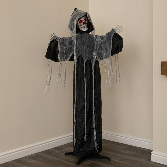 Samuel Alexander 1.7m Animated Cackling Reaper Halloween Decoration with Red LED Eyes