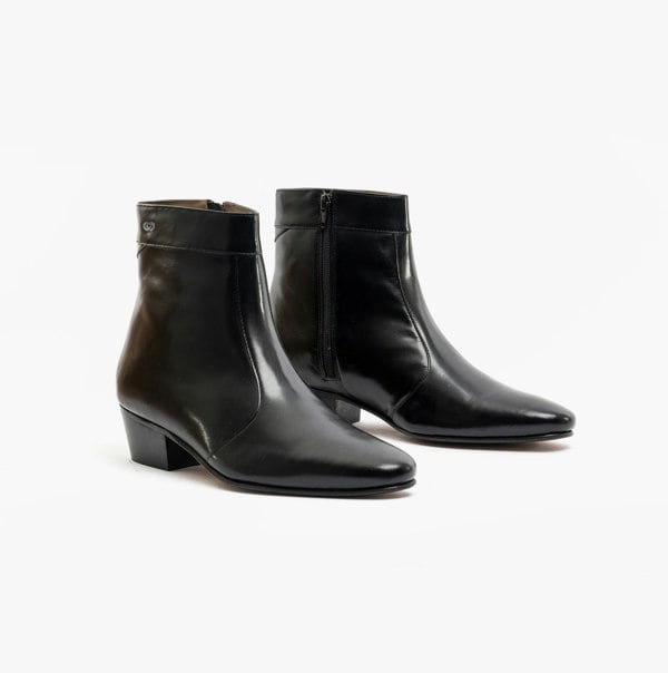 Club Cubano CAESAR Mens Leather Cuban Heel Boots Black