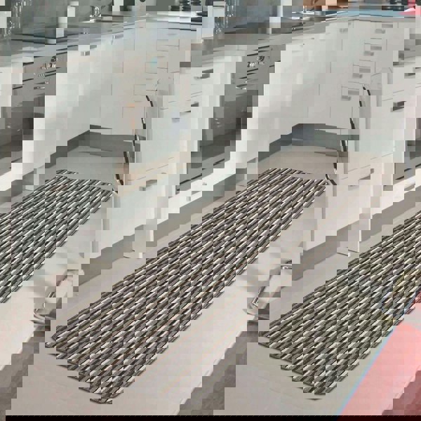 Washable Designer Mats Stripe Design in Different Colors