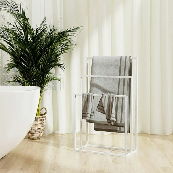 Berkfield Freestanding Towel Rack White 48x24x79 cm Iron