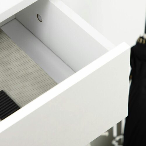 Wyld Haus Suto Wooden White Slim Shoe Cabinet With 3 Drawers For 12 Pairs