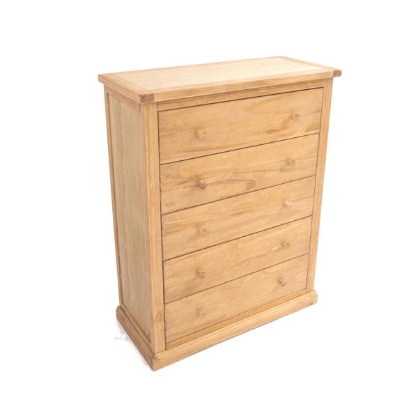 Cabinet Bits Lucca 5 Drawer Chest of Drawers Wood Knob
