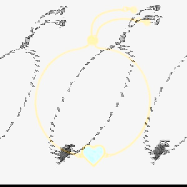 Ted Baker Fallon Gold Tone Faceted Turquoise Stone Heart Toggle Bracelet TBJ3967-02-32