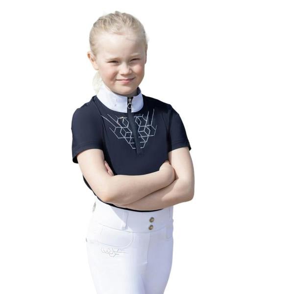 Coldstream Girls Next Generation Ledmore Diamante Show Shirt - Navy - 