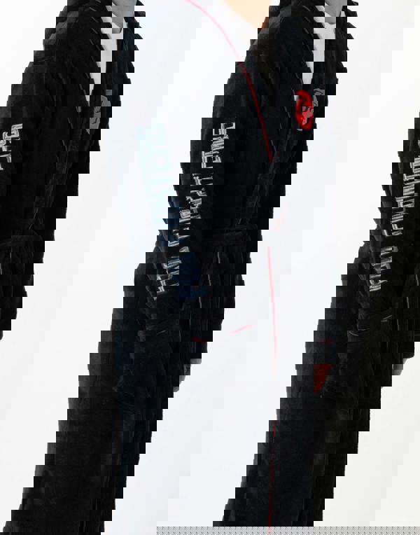 Foo Fighters Mens Black Logo Hooded Bathrobe