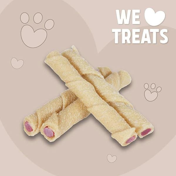 Rosewood Magic Bone Dental Twists Medium Dog Treat With Chicken, Peanut Butter Flavour 120g (4 Treats)