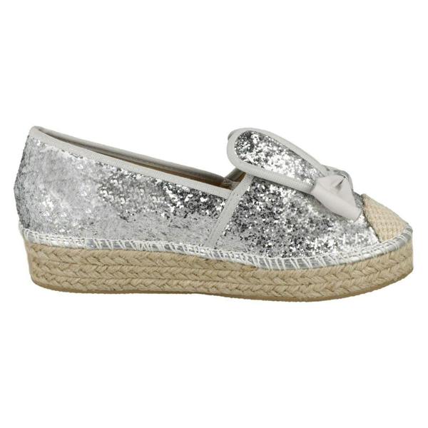 Spot On Ladies Spot On Glitter Bunny Ears Espadrilles