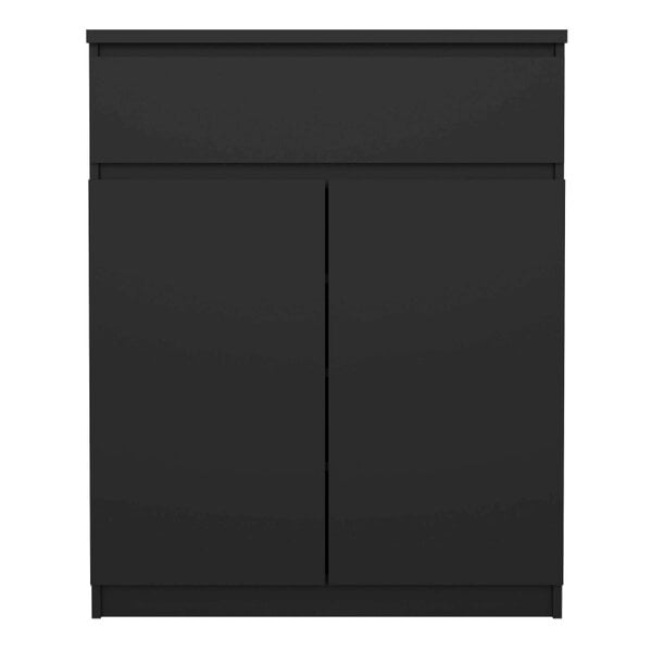 Wyld Haus Budapest Matt Black Wooden Sideboard 1 Drawer 2 Doors