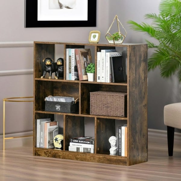 Rafaelo Mobilia Industrial 8 Cube Storage Unit Rustic Brown