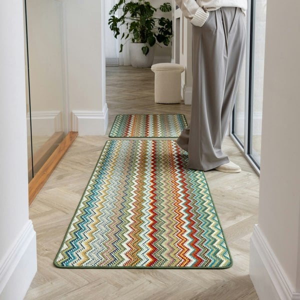 My Mat Stain Resistant Candy Multi Green Zigzag