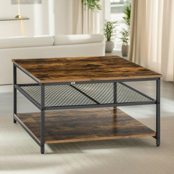 Rafaelo Mobilia 3 Tier Industrial Coffee Table