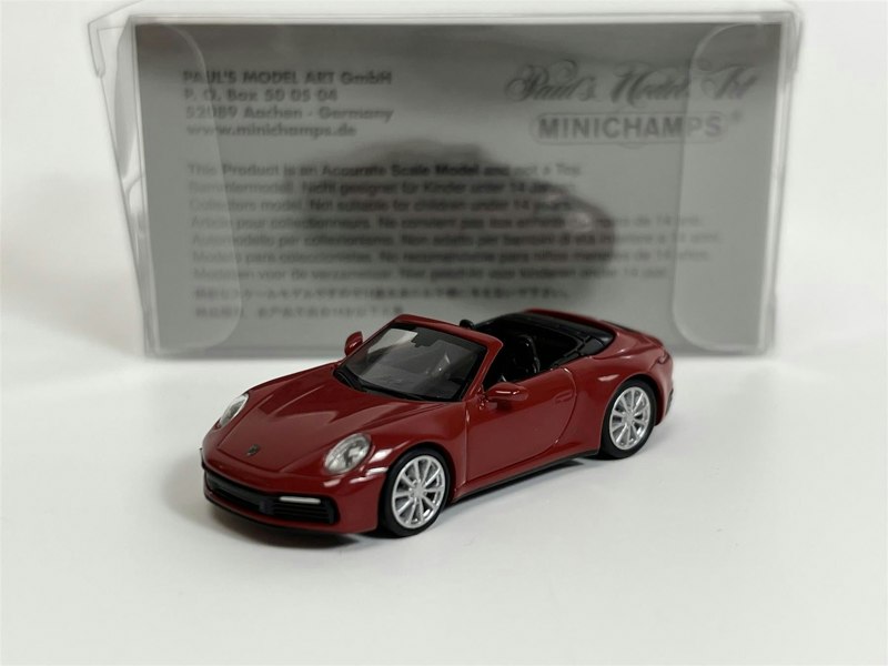 Minichamps Porsche 911 Carrera 4S Cabriolet 2019 Red 1:87 Scale 870068332