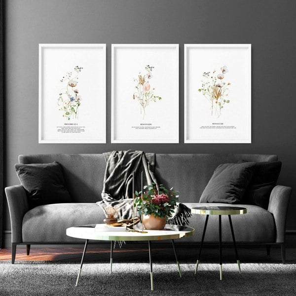 Set of 3 pictures for hallway | set of 3 Christian wall art prints