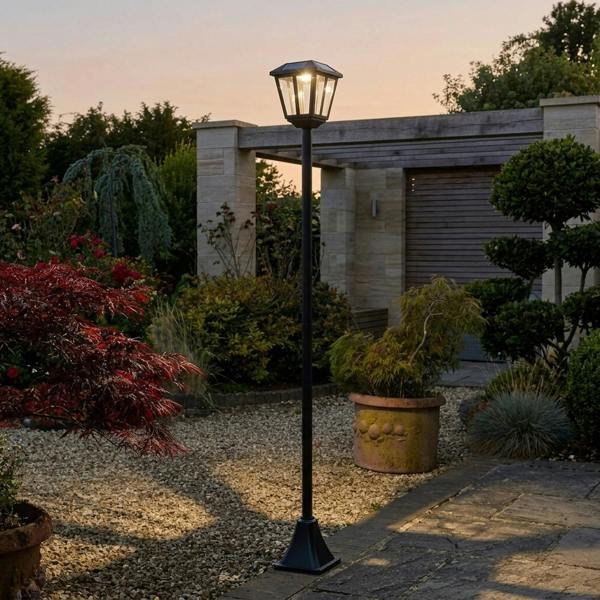 Garden Greatness Whitehall Tear Drop Solar Lamp Post Light
