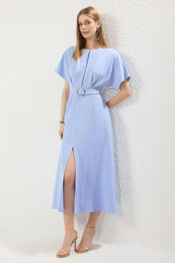WOVCOR A-Line Dress with Belt Detail