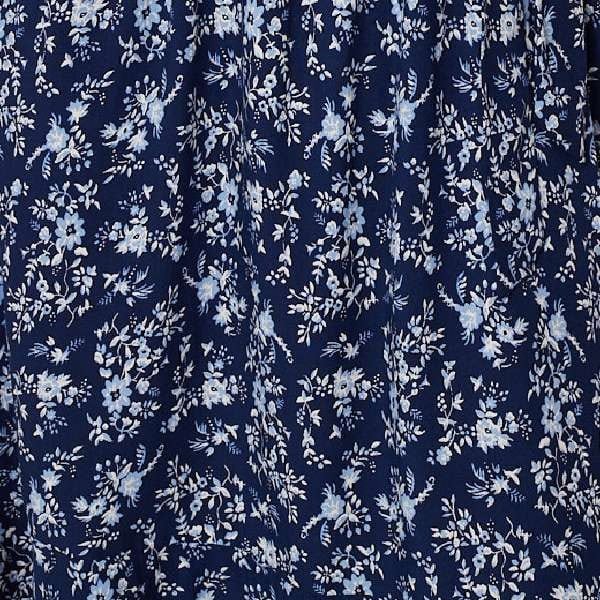 Navy | Ditsy Floral Tie-Waist Knee Length Dress