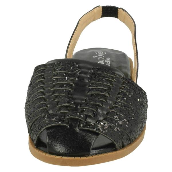 Savannah Ladies Savannah Glitter Weave Vamp Slingback Sandal