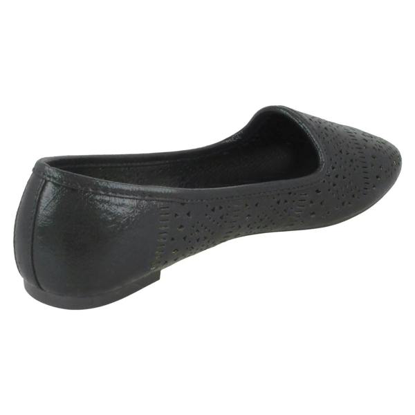 Spot On Ladies Spot On Punched Vamp Ballerinas