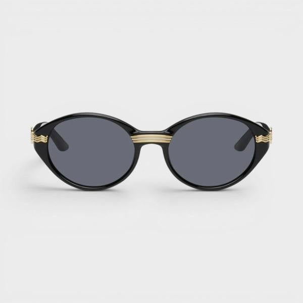 Casablanca Acetate Cannes Sunglasses Black Gold
