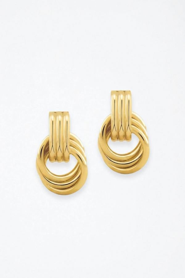 18K Gold Plated Double Knot Earrings