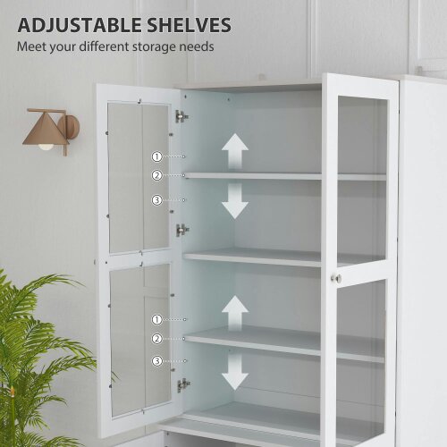 Wyld Haus Salu Wood White Double Compartment Display Storage Cabinet