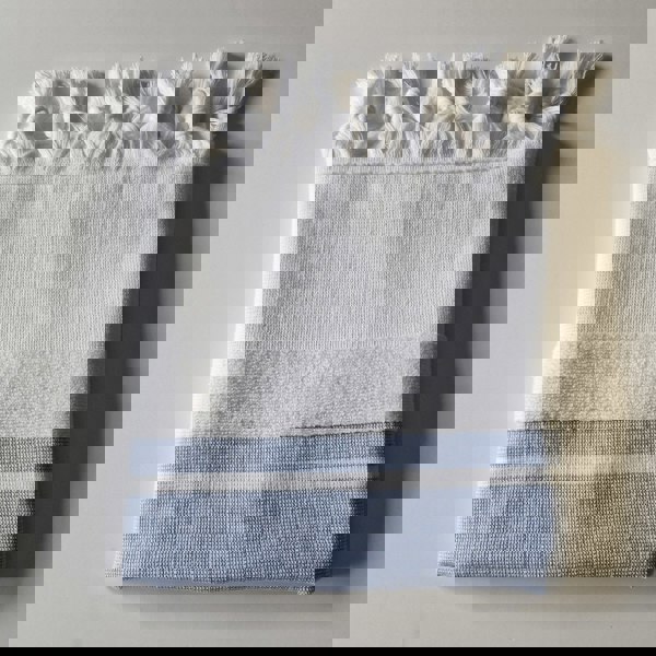 Cotton hammam hand towel, blue