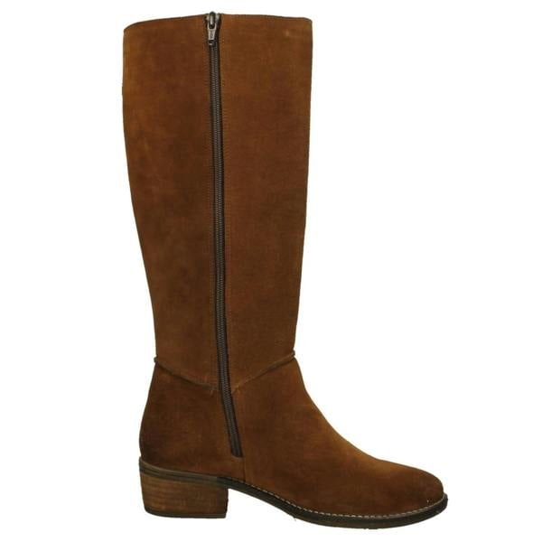 Spot On Ladies Low Cuban Heel Suede Leather High Leg Boot with Inside Zip F51230