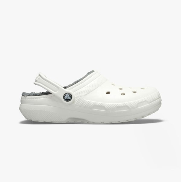 Crocs 203591-10M CLASSIC LINED Unisex Clogs White/Grey